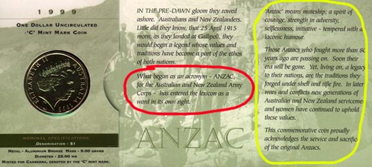 Anzac Commemorative Coin